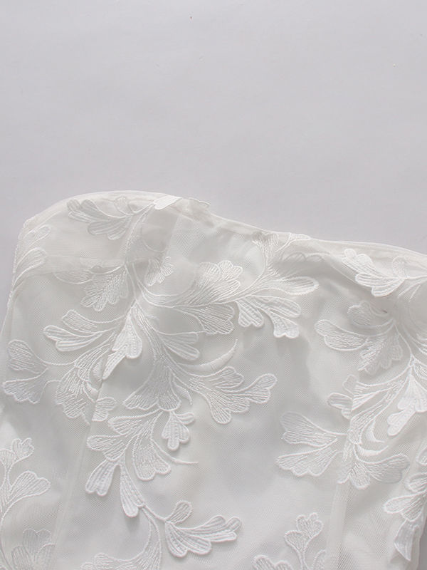 TWOTWINSTYLE Off Shoulder Patchwork Appliques Elegant Mini Dress