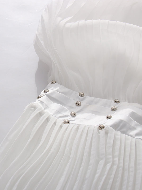 TWOTWINSTYLE Stand Collar Sleeveles High Waist Chic Dress