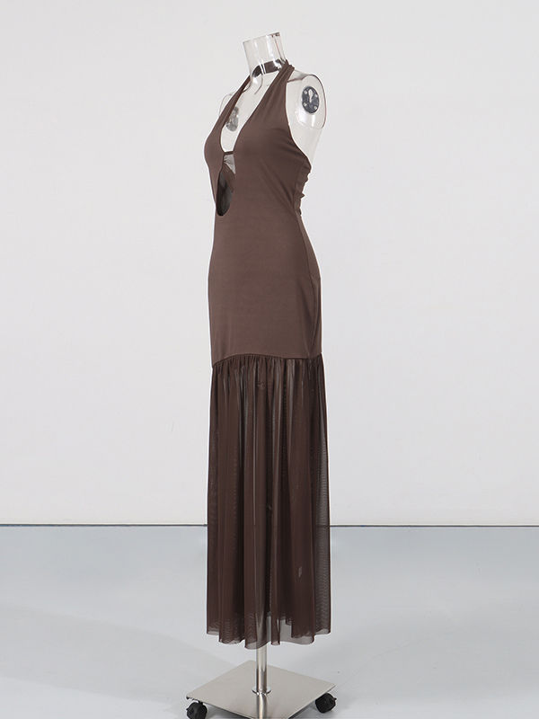 TWOTWINSTYLE Off Shoulder Hollow Out Tunic Vintage Dress