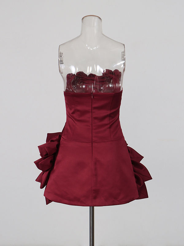 TWOTWINSTYLE Off Shoulder Patchwork Flower Asymmetrical Chic Dress