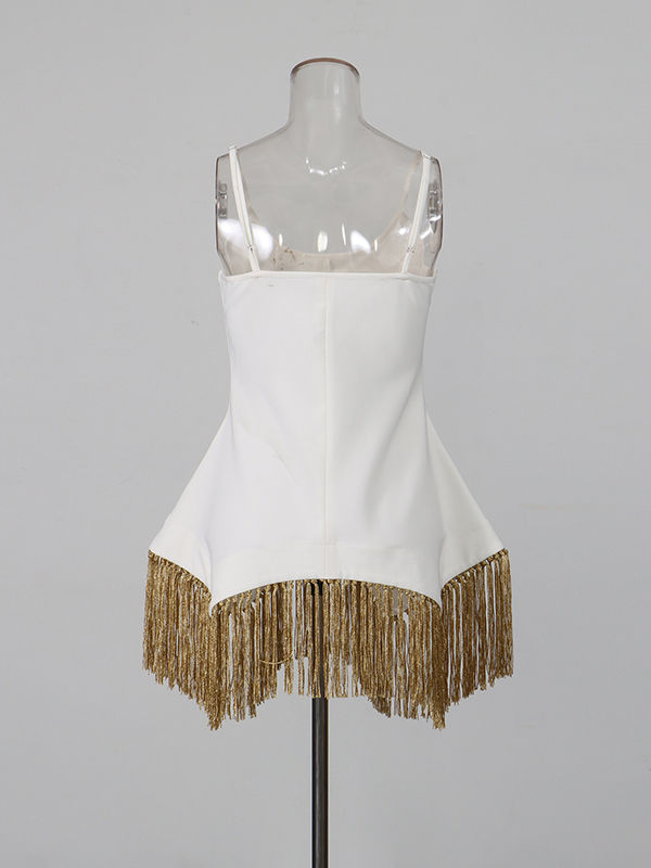 TWOTWINSTYLE Sleeveles Tunic Patchwork Tassel Chic Vest