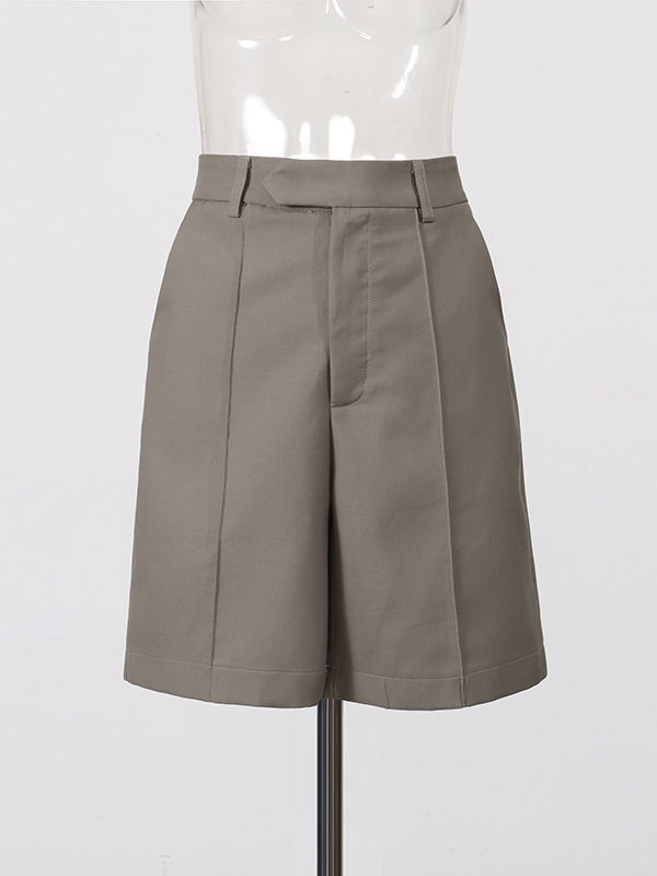 TWOTWINSTYLE Lapel Long Sleeve Spliced Mesh Jacket High Waist Short Pants Vintage Set