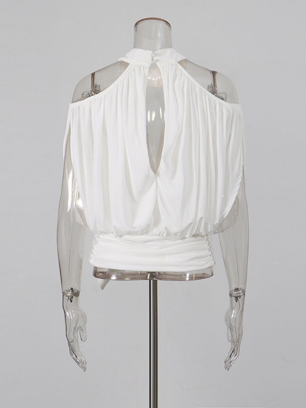 TWOTWINSTYLE Hollow Out Spliced Metal Decoration High Waist Designer T Shirt