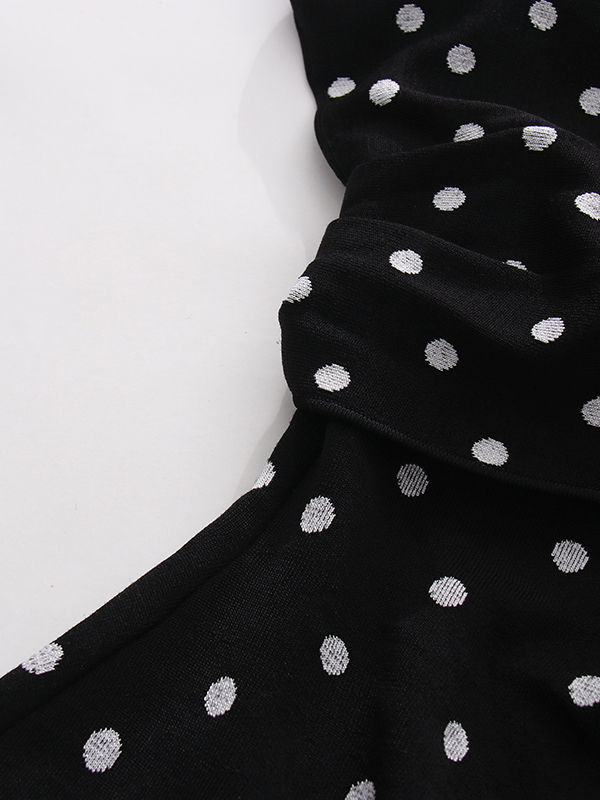 TWOTWINSTYLE Off One Shoulder Wave Point Designer Dress