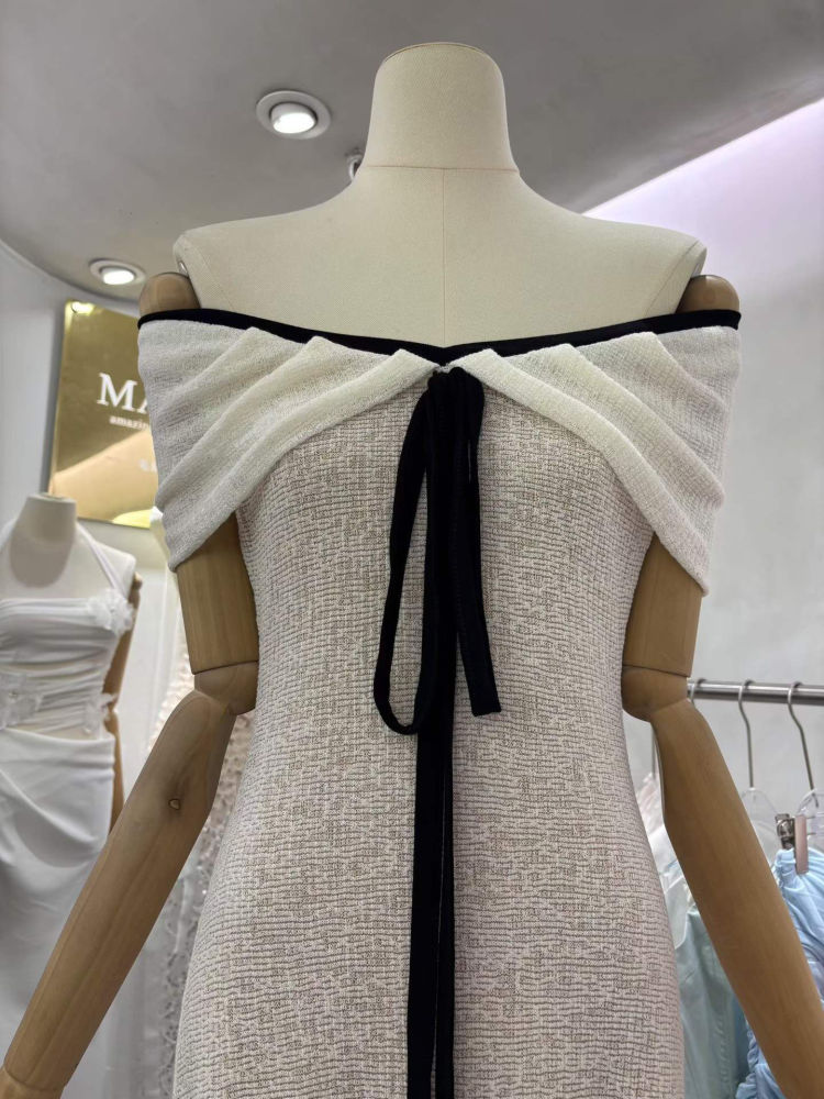 TWOTWINSTYLE Off Shoulder Patchwork Lace Up Tunic Designer Dress