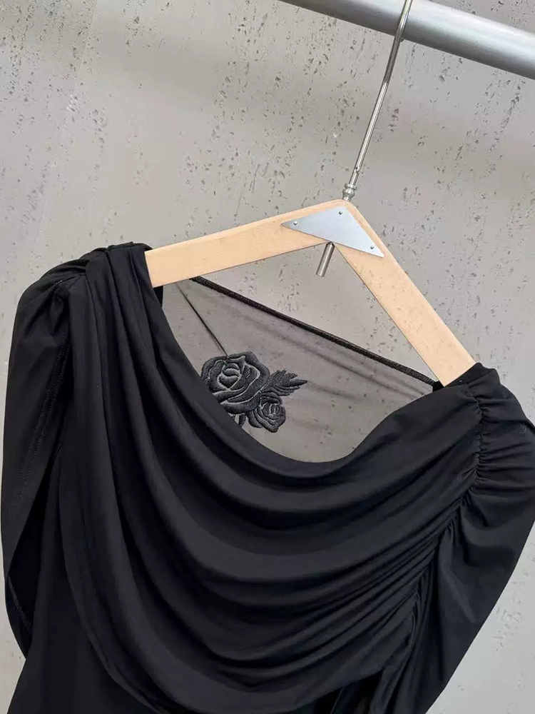 TWOTWINSTYLE Patchwork Embroidery Mesh Sleeveless Chic Top