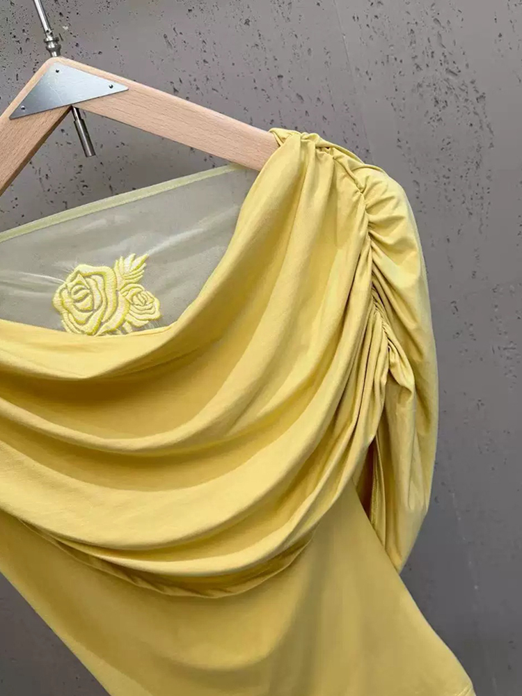 TWOTWINSTYLE Patchwork Embroidery Mesh Sleeveless Chic Top