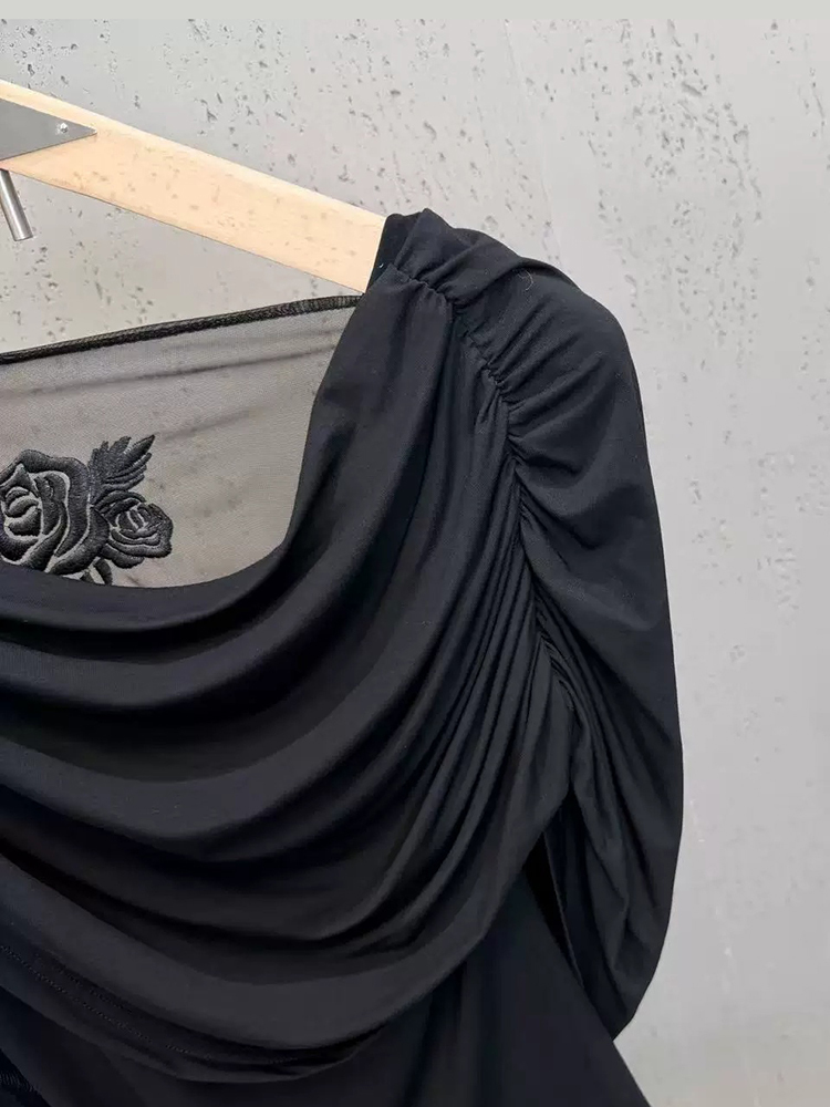 TWOTWINSTYLE Patchwork Embroidery Mesh Sleeveless Chic Top