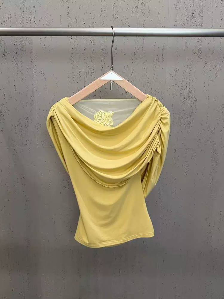 TWOTWINSTYLE Patchwork Embroidery Mesh Sleeveless Chic Top