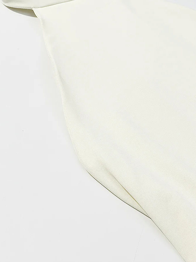 TWOTWINSTYLE Solid Stand Collar High Waist Pleated Chic Dress