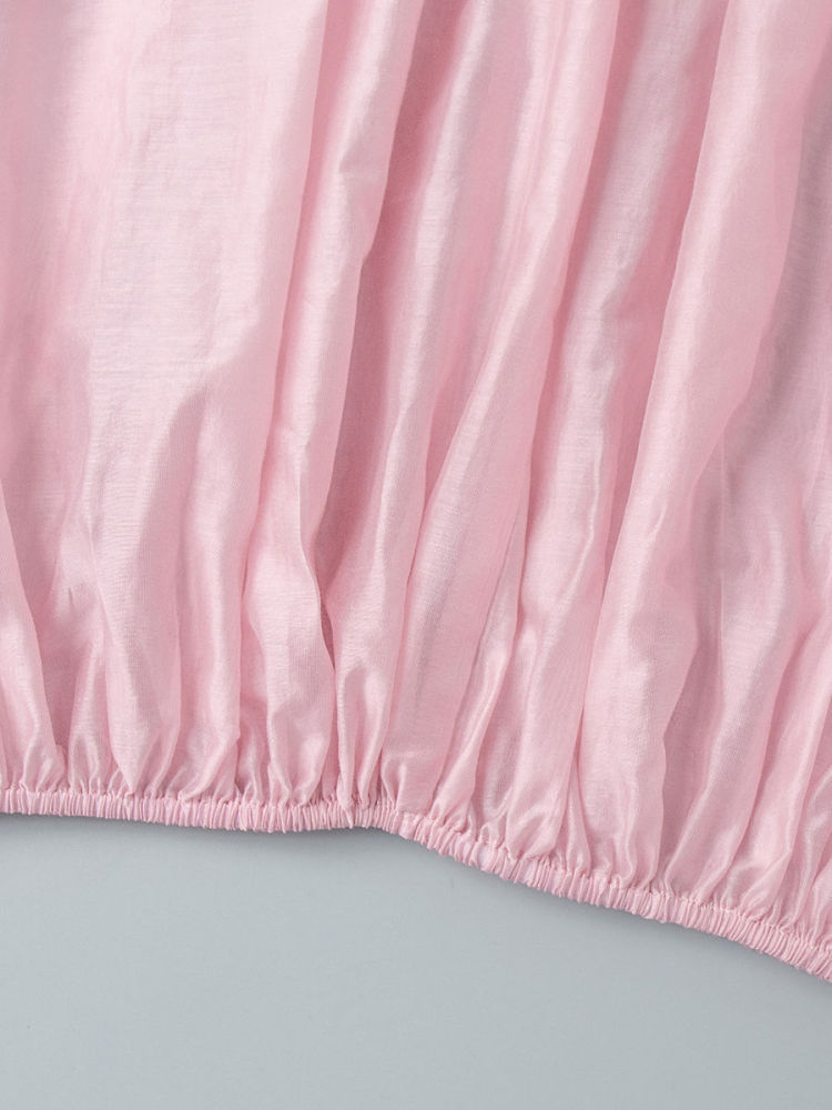 TWOTWINSTYLE Stand Collar Long Sleeve Casual Crop Top