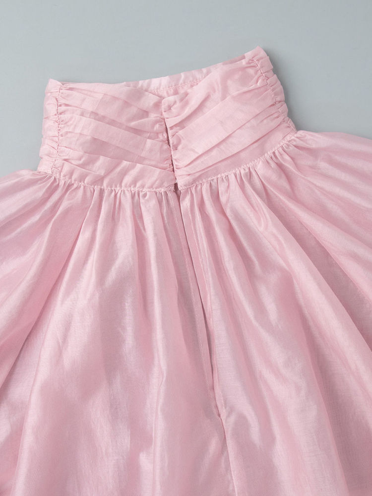 TWOTWINSTYLE Stand Collar Long Sleeve Casual Crop Top