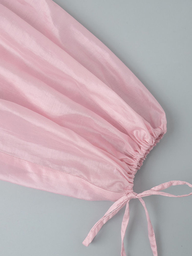 TWOTWINSTYLE Stand Collar Long Sleeve Casual Crop Top