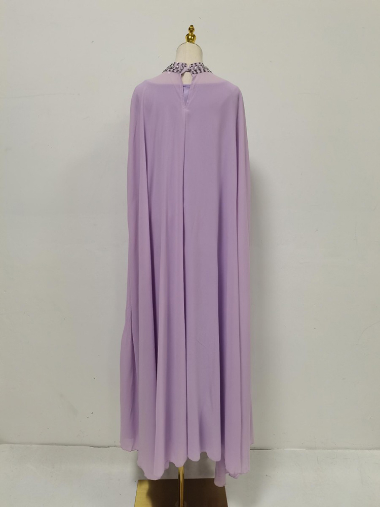 TWOTWINSTYLE Solid Round Neck Sleeveles Spliced Diamond Fashion Dress