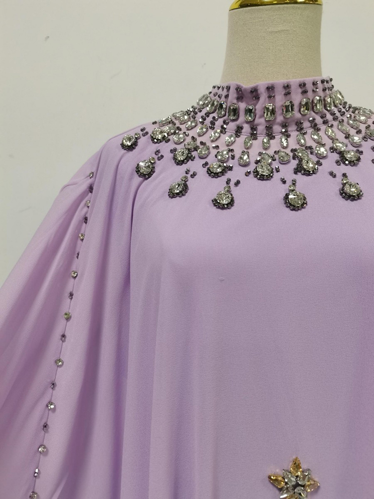 TWOTWINSTYLE Solid Round Neck Sleeveles Spliced Diamond Fashion Dress