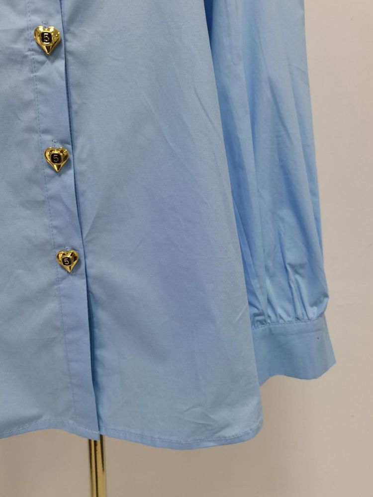 TWOTWINSTYLE Lapel Patchwork Button Casual Shirt