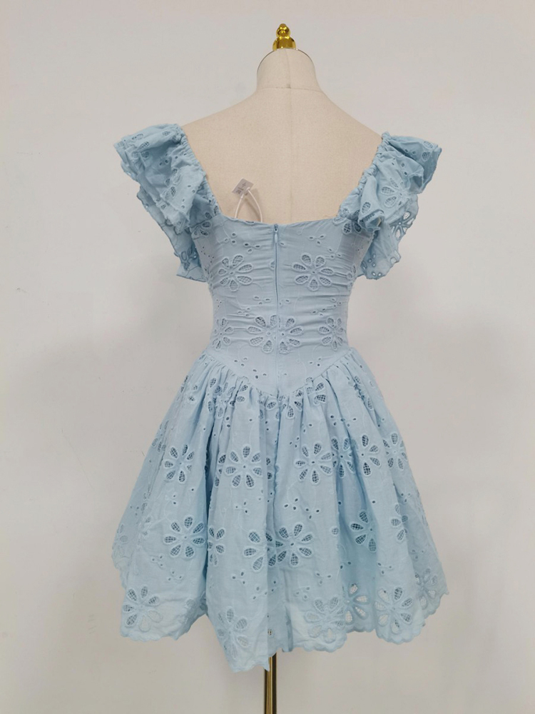 TWOTWINSTYLE Spliced Ruffles Tunic Elegant Mini Dress