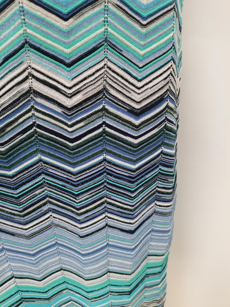 TWOTWINSTYLE Elegant Off One Shoulder Striped Tunic knitting Dress