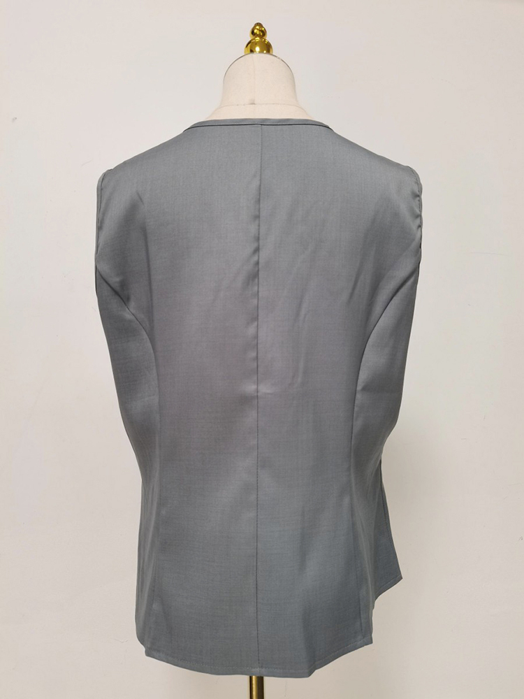 TWOTWINSTYLE V Neck Sleeveles Patchwork Metal Button Tunic Fashion Vest