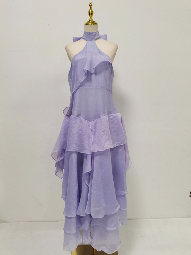 TWOTWINSTYLE Off Shoulder Irregular Ruffles Designer Dress