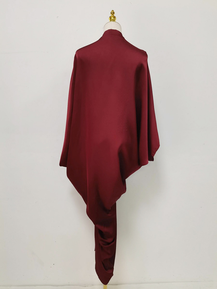 TWOTWINSTYLE V Neck Irregular Hem Patchwork Diamond Vintage Dress