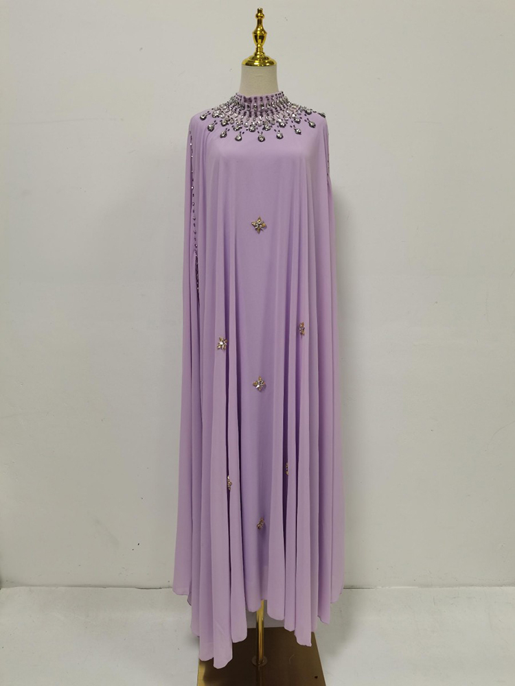 TWOTWINSTYLE Solid Round Neck Sleeveles Spliced Diamond Fashion Dress