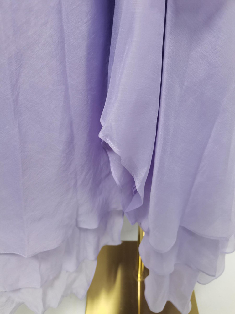 TWOTWINSTYLE Off Shoulder Irregular Ruffles Designer Dress