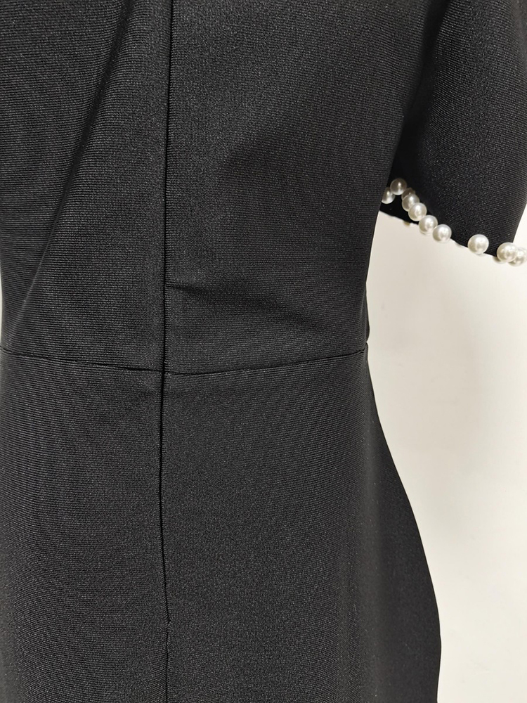 TWOTWINSTYLE Square Neckline Spliced Pearl Lace Fashion Dress