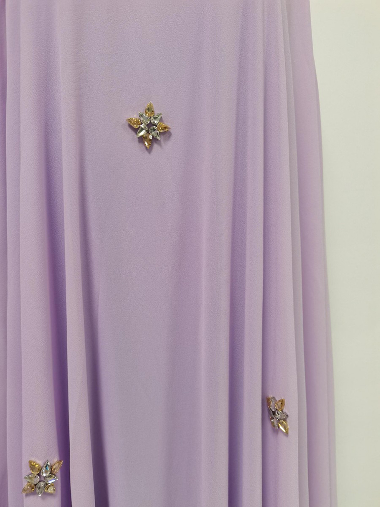 TWOTWINSTYLE Solid Round Neck Sleeveles Spliced Diamond Fashion Dress