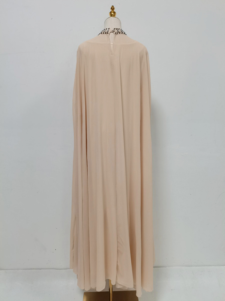 TWOTWINSTYLE Solid Round Neck Sleeveles Spliced Diamond Fashion Dress