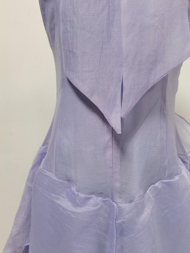 TWOTWINSTYLE Off Shoulder Irregular Ruffles Designer Dress