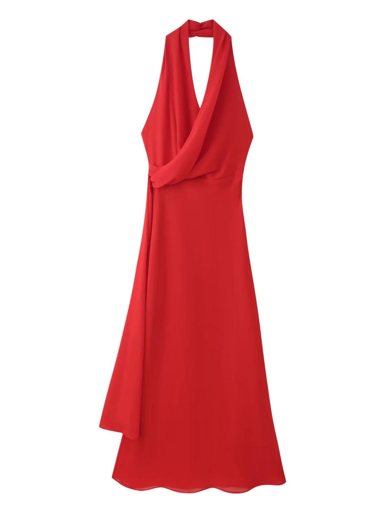 TWOTWINSTYLE High Waist Pleated Mesh Chic Dress