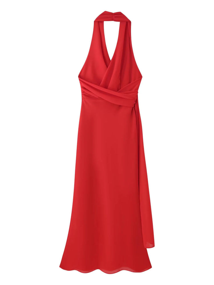 TWOTWINSTYLE High Waist Pleated Mesh Chic Dress