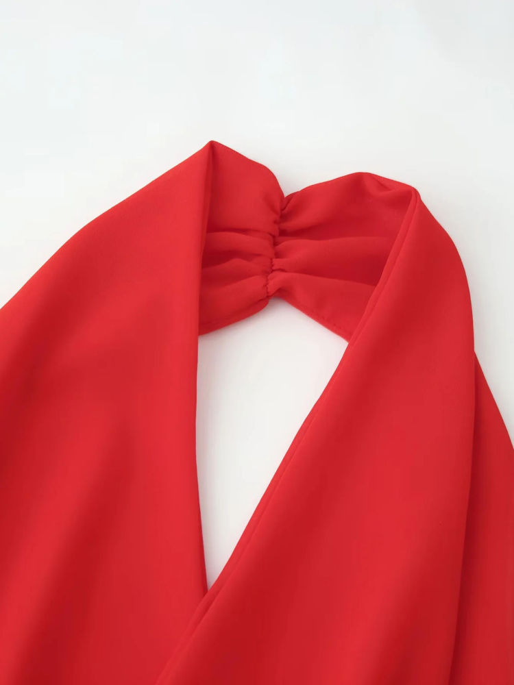 TWOTWINSTYLE High Waist Pleated Mesh Chic Dress