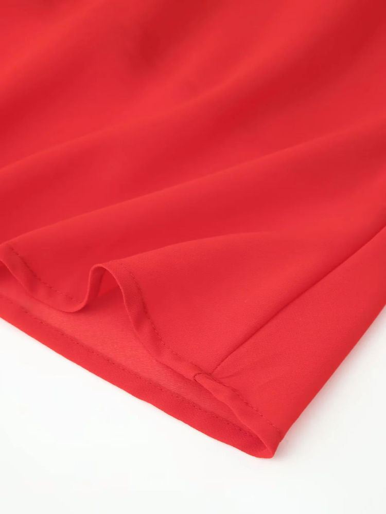 TWOTWINSTYLE High Waist Pleated Mesh Chic Dress