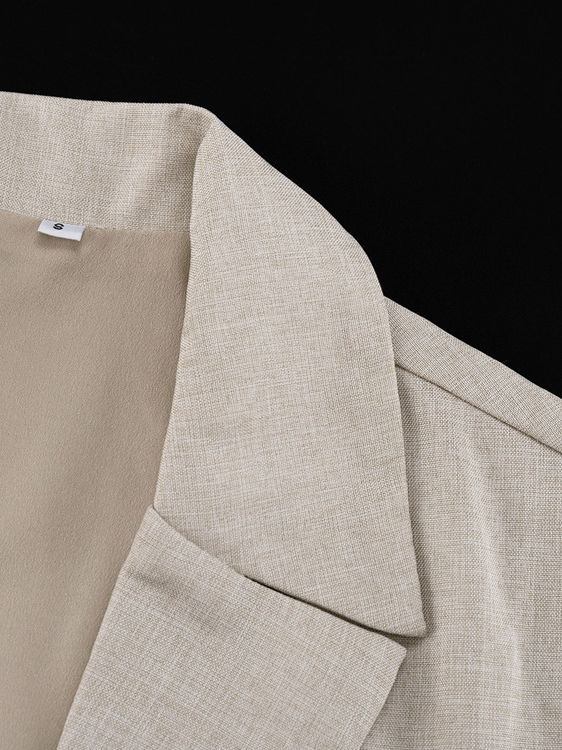 TWOTWINSTYLE Lapel Sleeveles Patchwork Lace Up Loose Pants Fashion Set