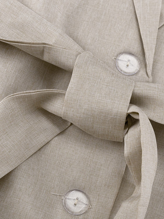 TWOTWINSTYLE Lapel Sleeveles Patchwork Lace Up Loose Pants Fashion Set