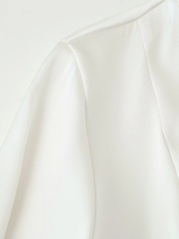 TWOTWINSTYLE Round Neck Long Sleeve Hit Color Elegant Dress