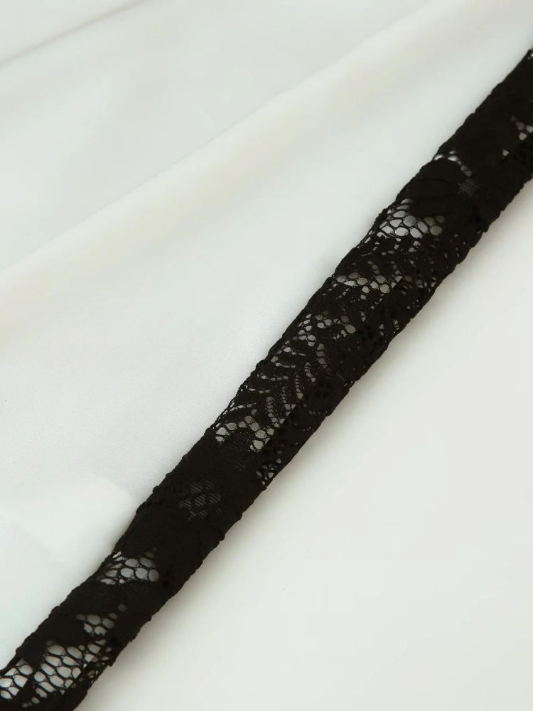 TWOTWINSTYLE Round Neck Long Sleeve Hit Color Elegant Dress