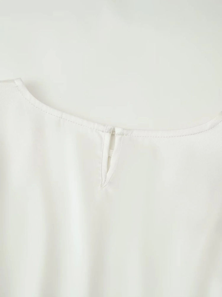 TWOTWINSTYLE Round Neck Long Sleeve Hit Color Elegant Dress