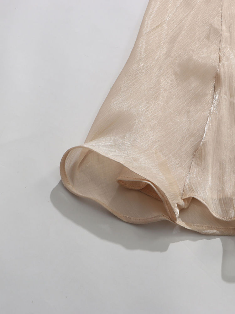 TWOTWINSTYLE Stand Collar Patchwork Shawl Long Sleeve Elegant Dress