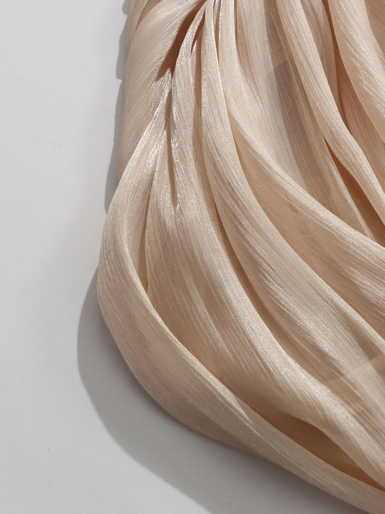 TWOTWINSTYLE Stand Collar Patchwork Shawl Long Sleeve Elegant Dress