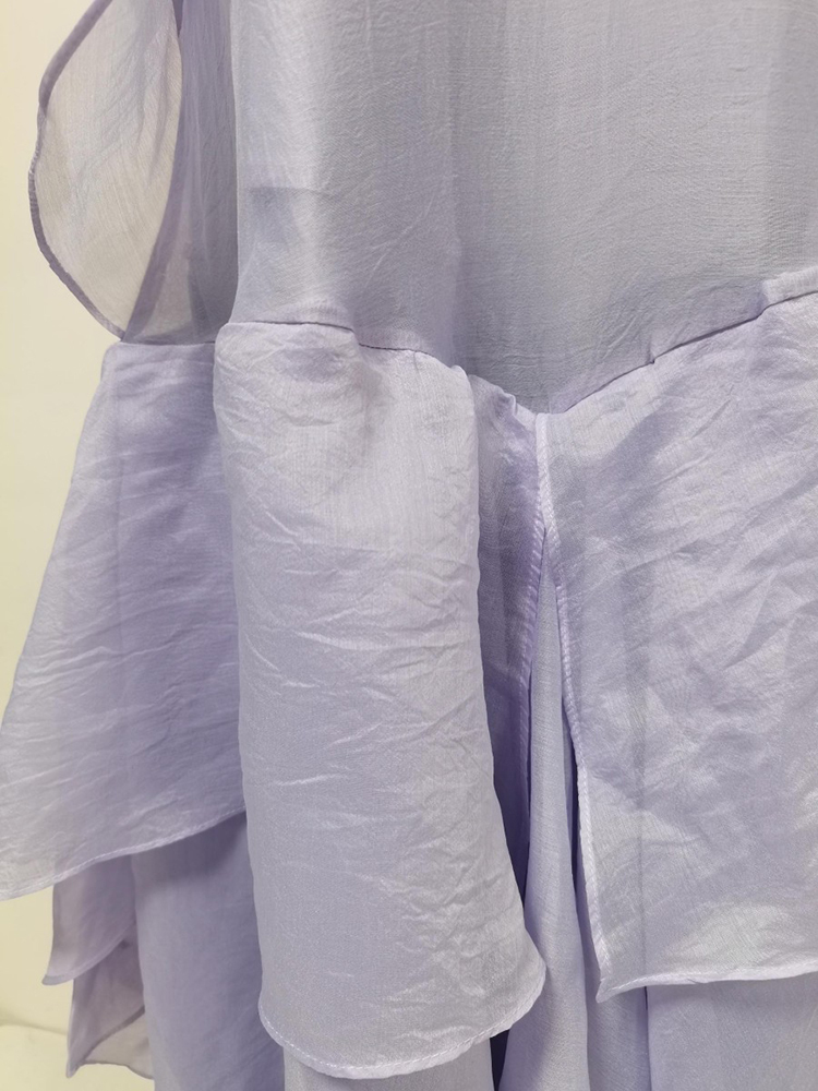 TWOTWINSTYLE Off Shoulder Irregular Ruffles Designer Dress