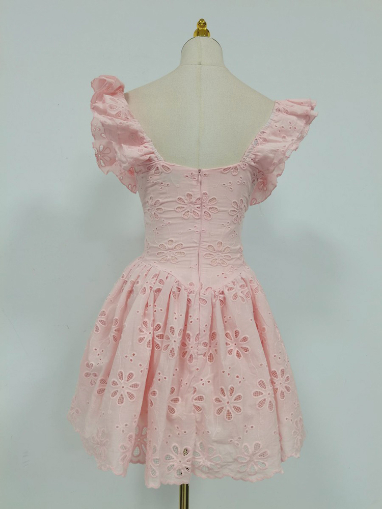 TWOTWINSTYLE Spliced Ruffles Tunic Elegant Mini Dress