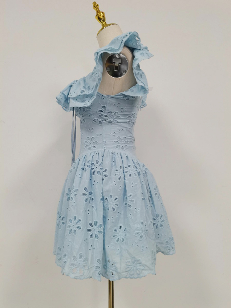 TWOTWINSTYLE Spliced Ruffles Tunic Elegant Mini Dress