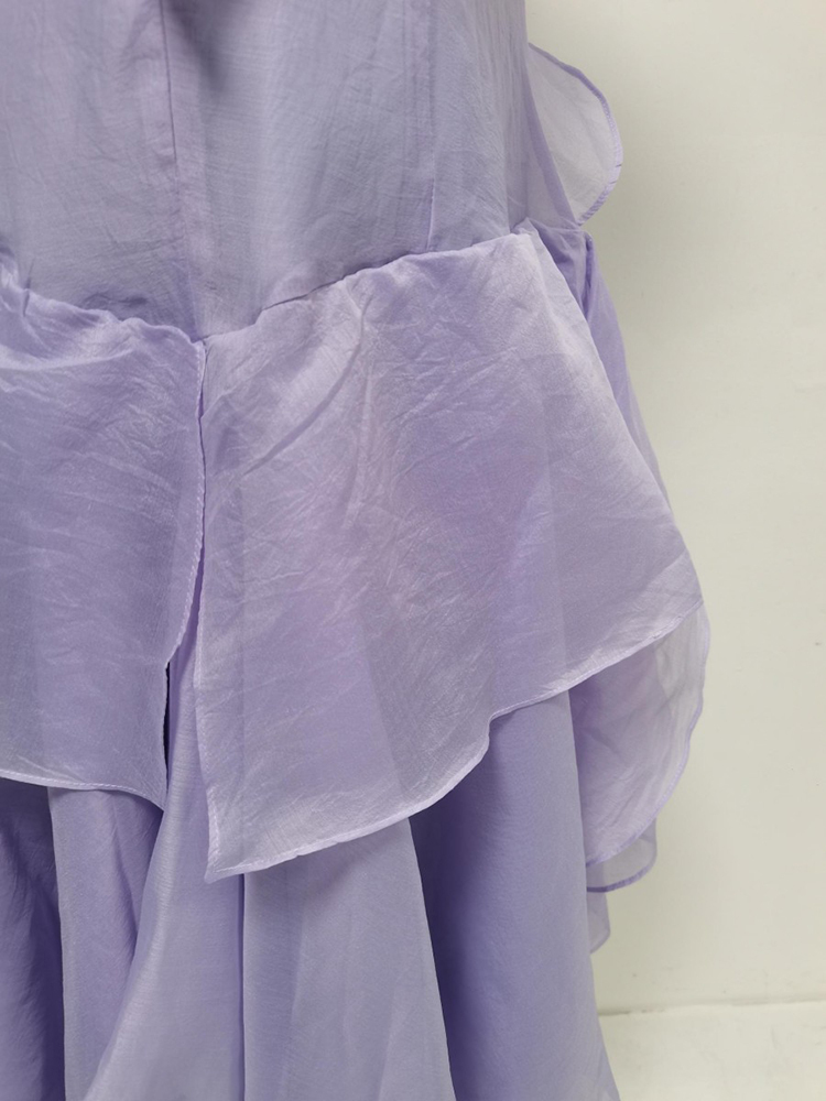 TWOTWINSTYLE Off Shoulder Irregular Ruffles Designer Dress