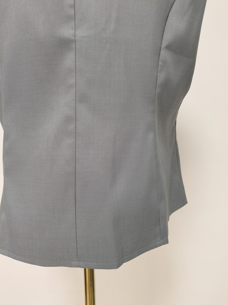 TWOTWINSTYLE V Neck Sleeveles Patchwork Metal Button Tunic Fashion Vest