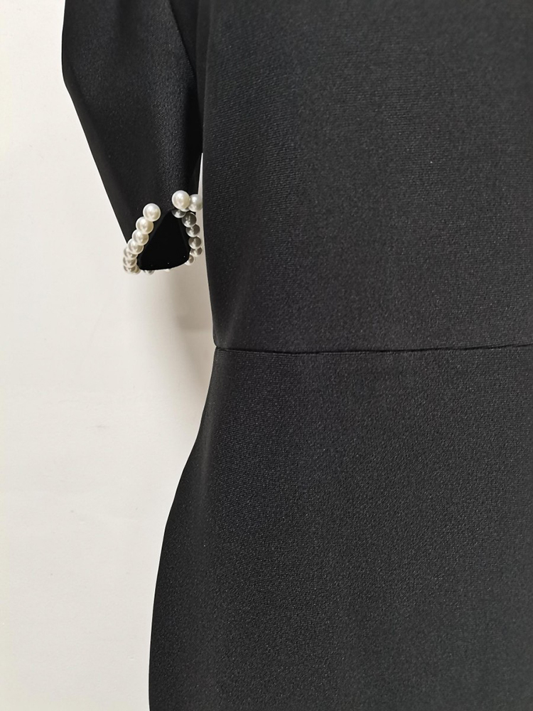 TWOTWINSTYLE Square Neckline Spliced Pearl Lace Fashion Dress