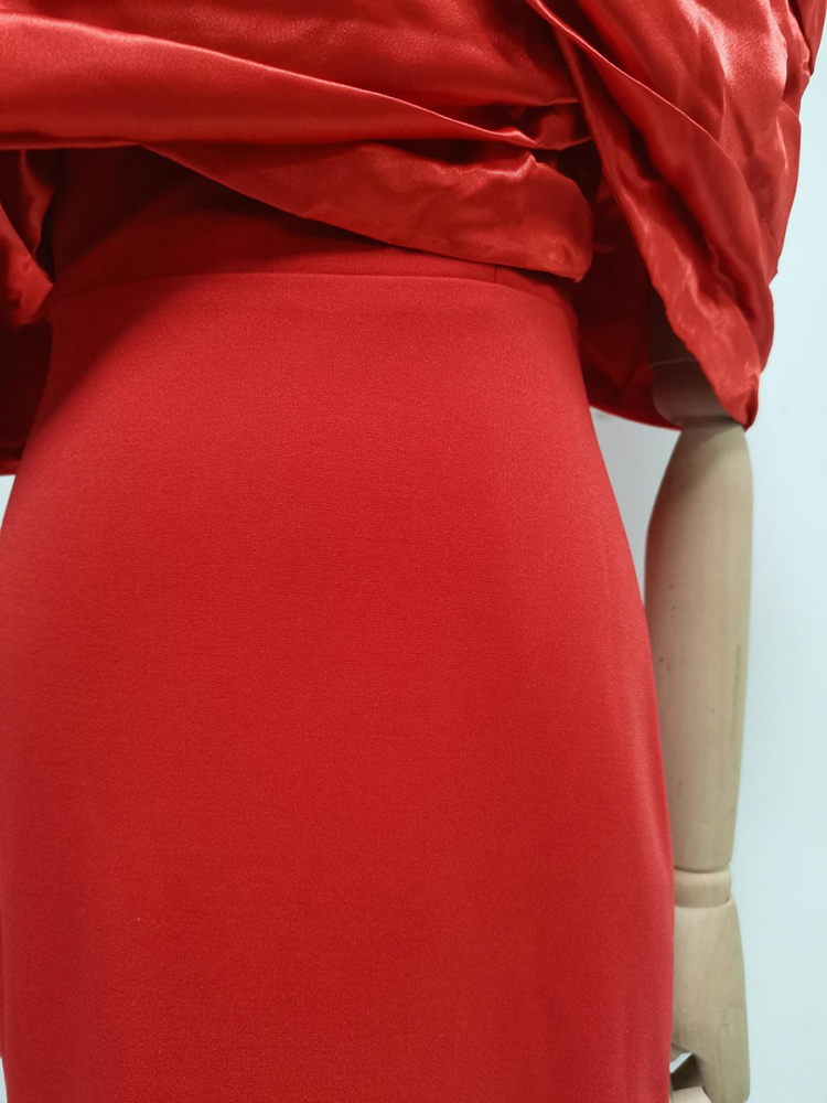 TWOTWINSTYLE Off Shoulder Side Split Tunic Minimalist Dress