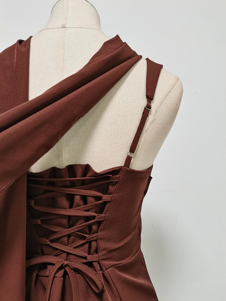 TWOTWINSTYLE Solid Sleeveles Tunic Side Split Vintage Dress